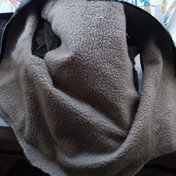 Vintage Men's Small Work Vest Green Utility Sherpa Lined Steel Zipper 1970's - Picture 6 of 8